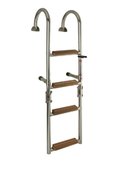 Handrail boarding ladder teak wood 5 step