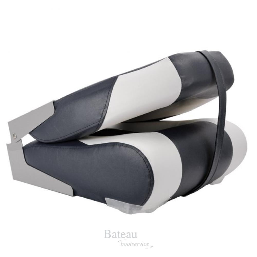 High Back Folding Boat Seat White/Charcoal - Bateau Bootservice