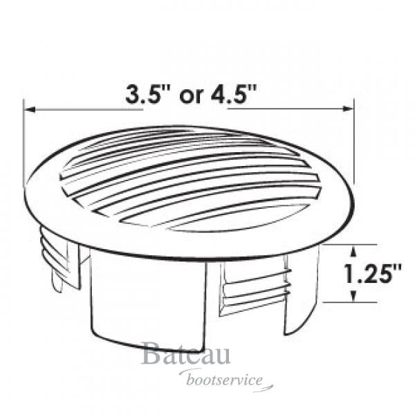 High Dome Air Flow Vent 3" ventilatierooster