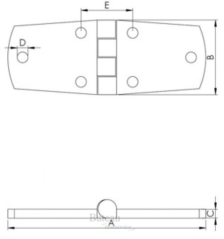 Hollex Deurscharnier 98,5x38mm