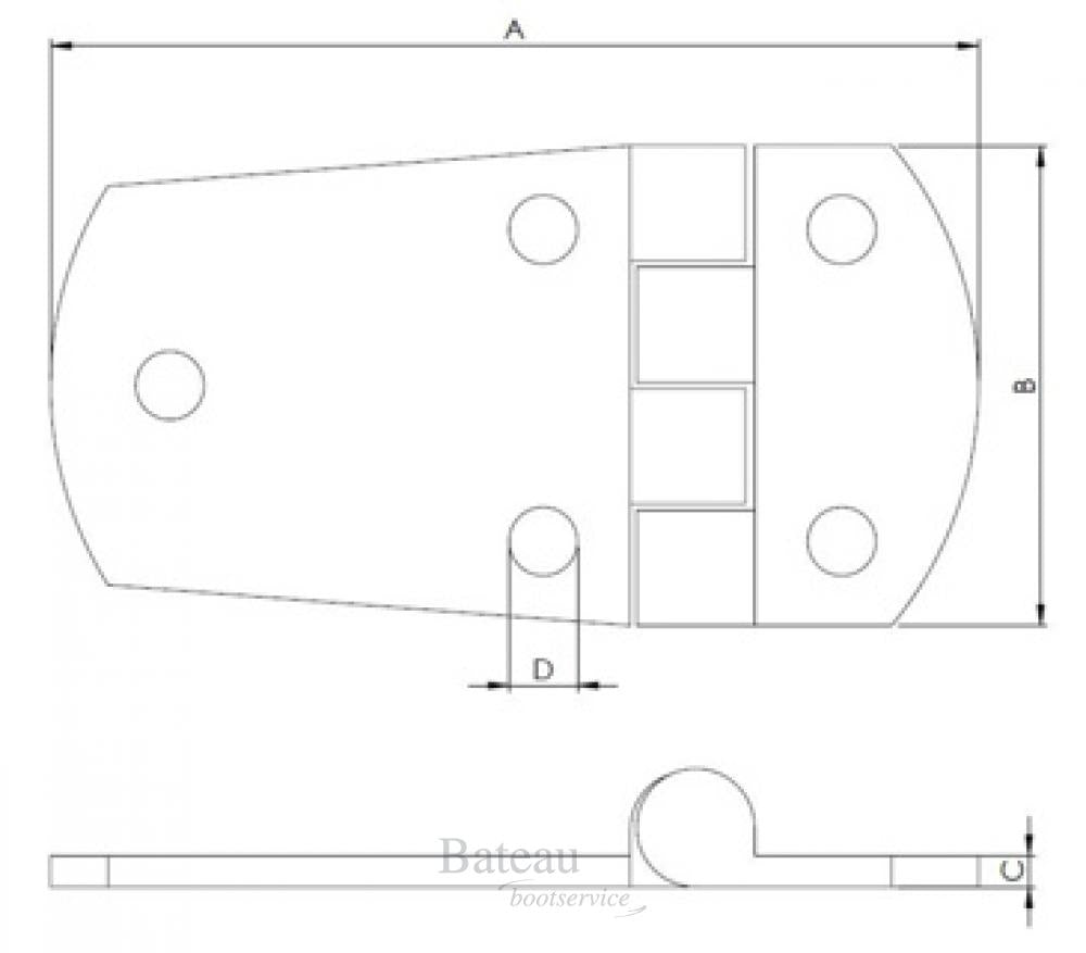 Hollex Scharnier 74x37,5mm