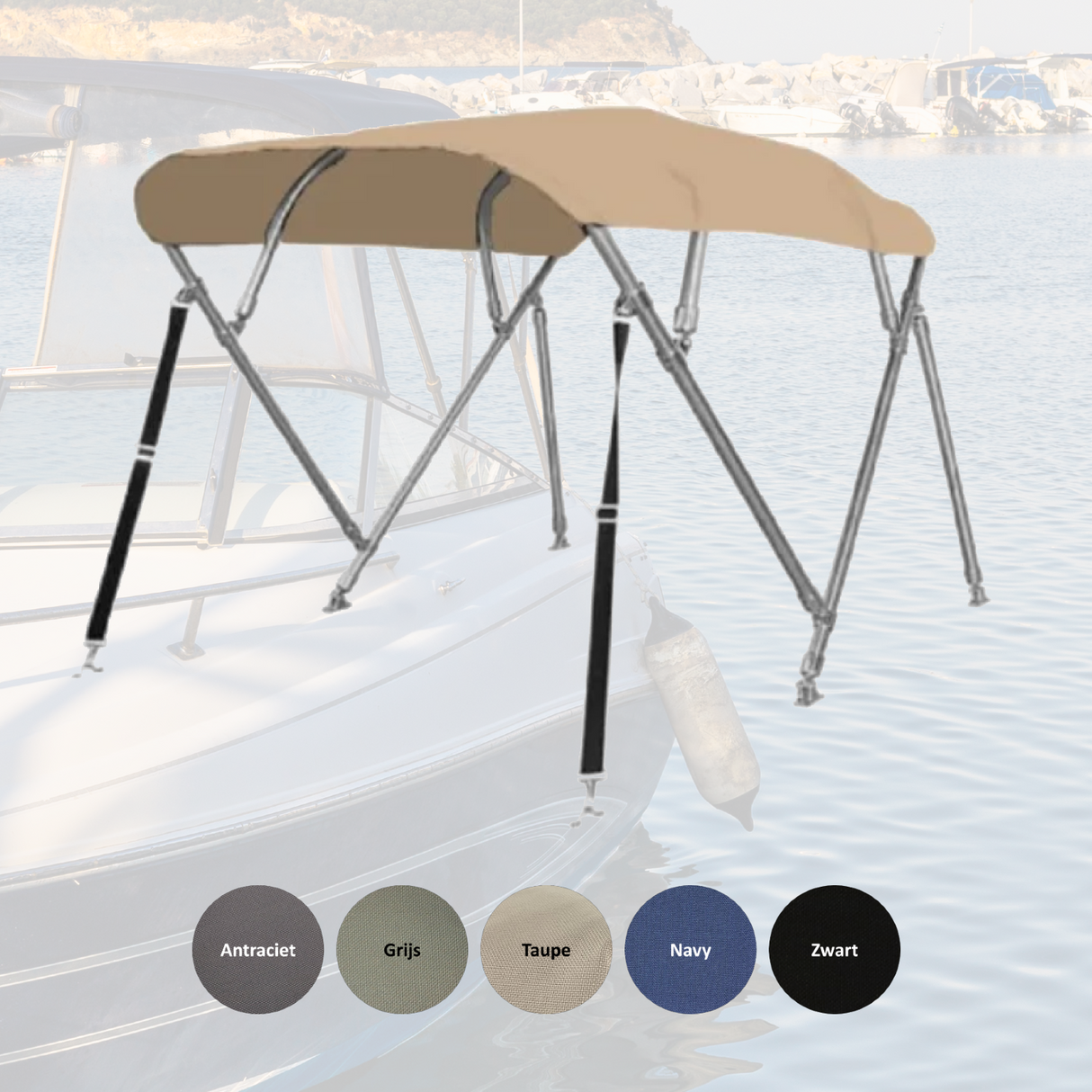 Sunmaster stainless steel 4-bow Bimini top 22 mm