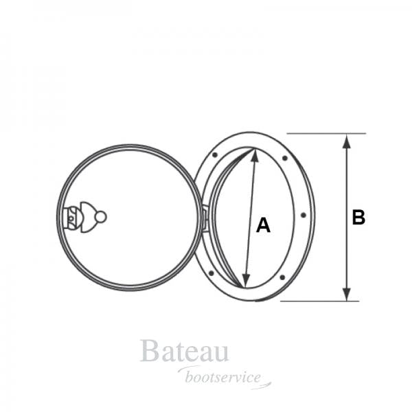 INSPECTION HATCH, WHITE, INT.155MM