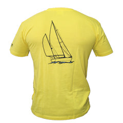 T-Shirt, Crewman, „Segelboot“, gelb XS