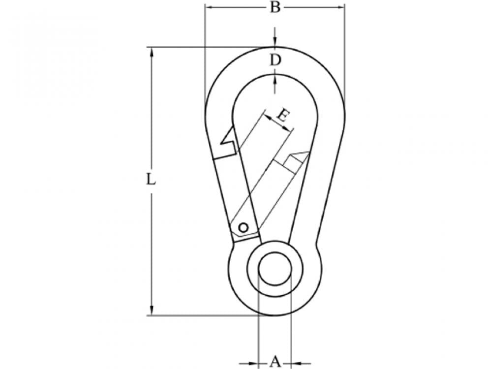 Karabijnhaken met oog 10 mm