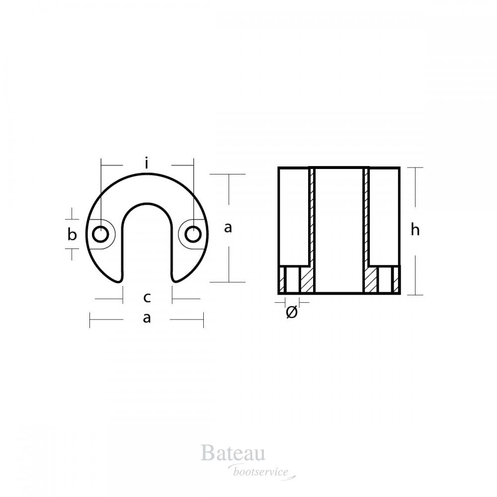 Mercury collar for trim cylinder Magnesium - Bateau Bootservice