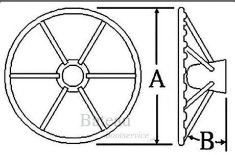 Model „23“ Stuurwiel zwart - Bateau Bootservice