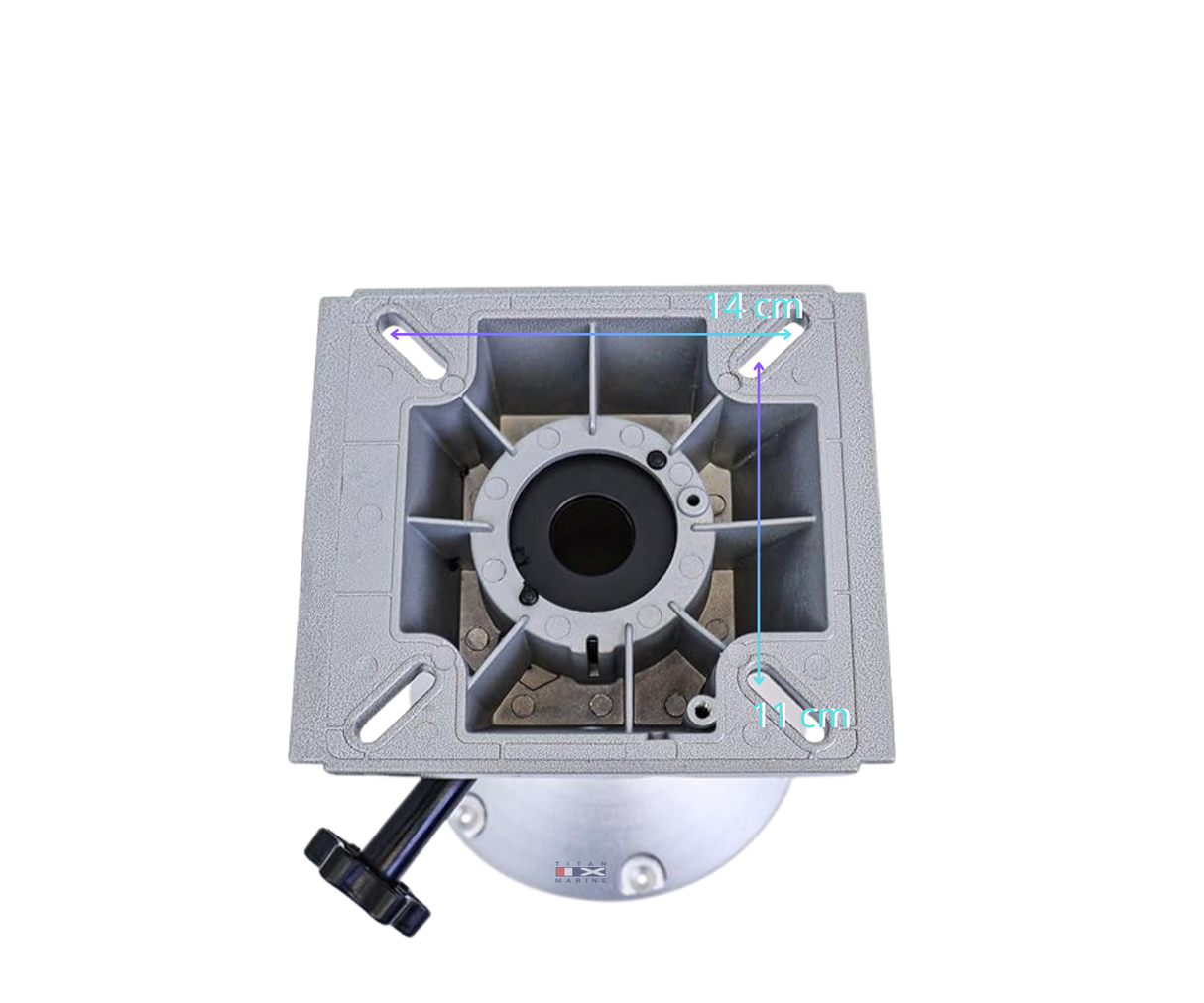 Stoelpoot de luxe verstelbaar inbouw 33-48 cm van aluminium, draaibaar en in hoogte verstelbaar boot