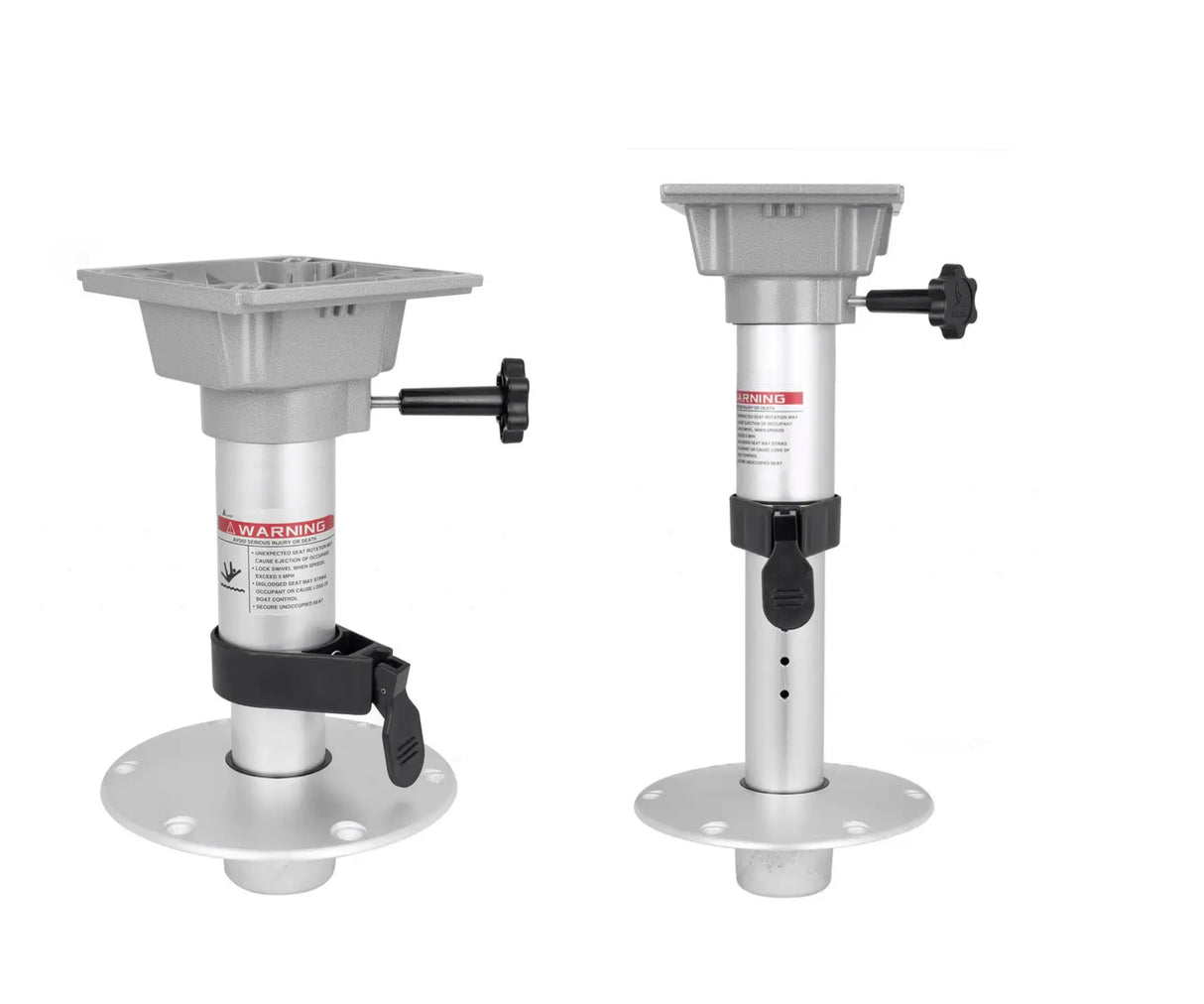 Stoelpoot de luxe verstelbaar inbouw 33-48 cm van aluminium, draaibaar en in hoogte verstelbaar