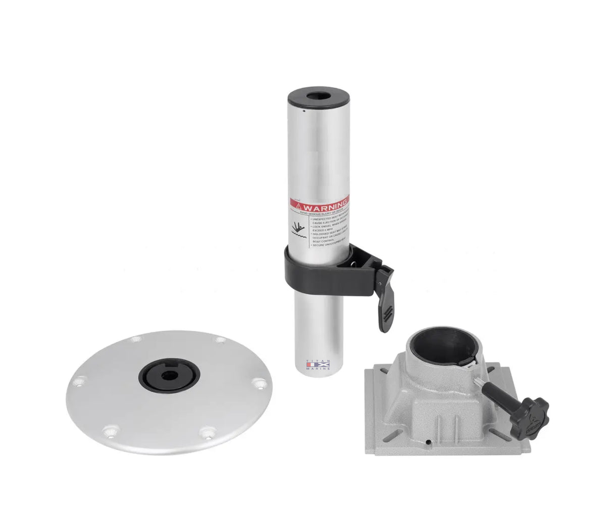 Stoelpoot de luxe verstelbaar inbouw 33-48 cm van aluminium, draaibaar en in hoogte verstelbaar onderdelen