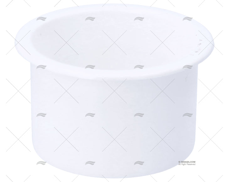 Witte inbouw bekerhouder van ABS-kunststof – Ø50 mm x 76 mm, compact model voor boot of camper (ref. 44250811)