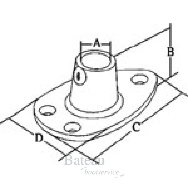 RVS vlaggenstokhouder. Binnen Ø 19 mm. - Bateau Bootservice