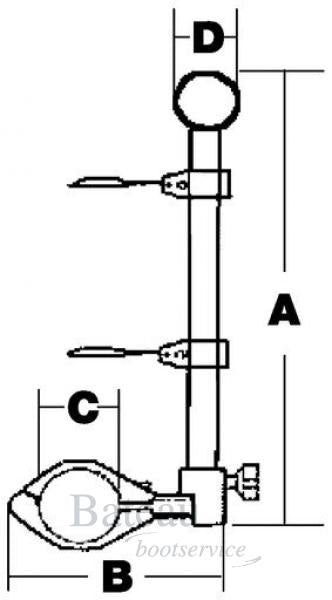 RVS vlaggenstokhouder met railing montage - Bateau Bootservice
