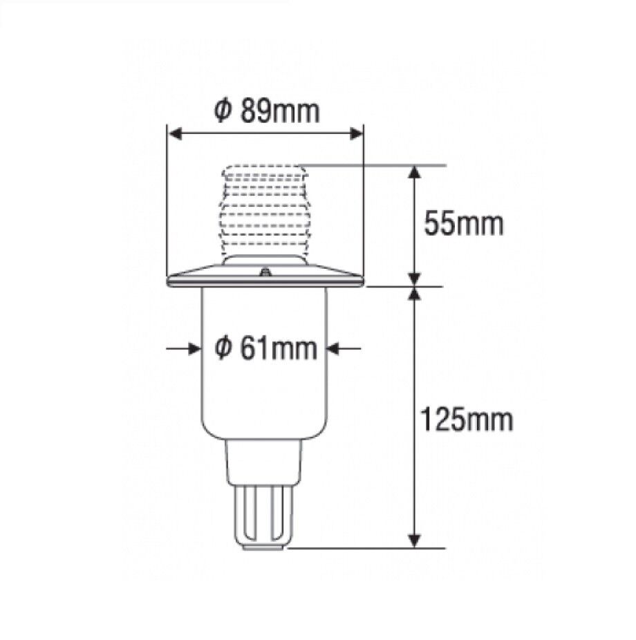 Pop-up driekleurig licht met zwarte behuizing, navigatielicht voor boot - Bateau Bootservice