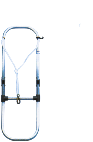 Aluminum swimming ladder for inflatable boat rubber boat, 2 steps, dimensions when unfolded 300x930mm, tube Ø25mm