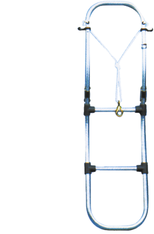 Allpa Aluminum swimming ladder for inflatable boat, 3 steps, dimensions unfolded 300x1130mm, tube Ø25mm