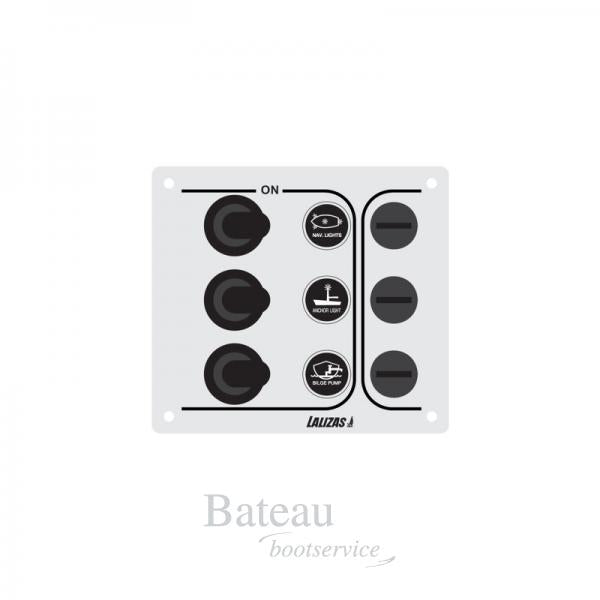 Schakelpaneel 3 gangs wit 12-24 Volt