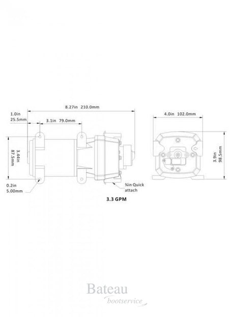 Sea Flo Diafragma pomp 10 l/m - 12v. - Bateau Bootservice