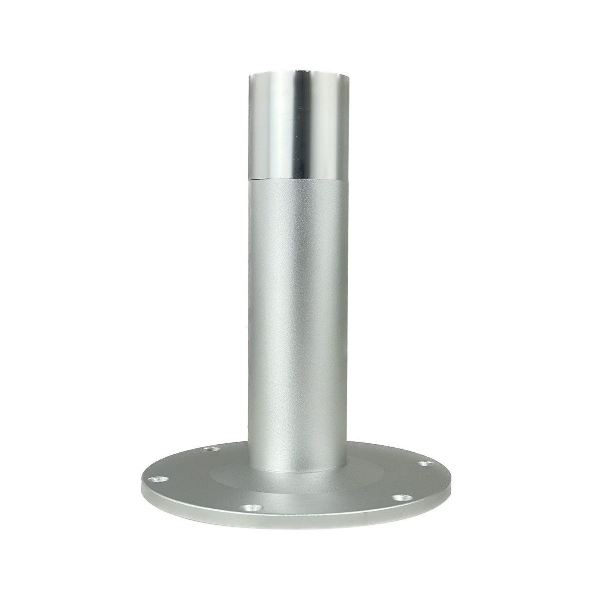 Verstelbare aluminium stoelpoot 35-50 cm met slede en draaifunctie voor bootstoelen.