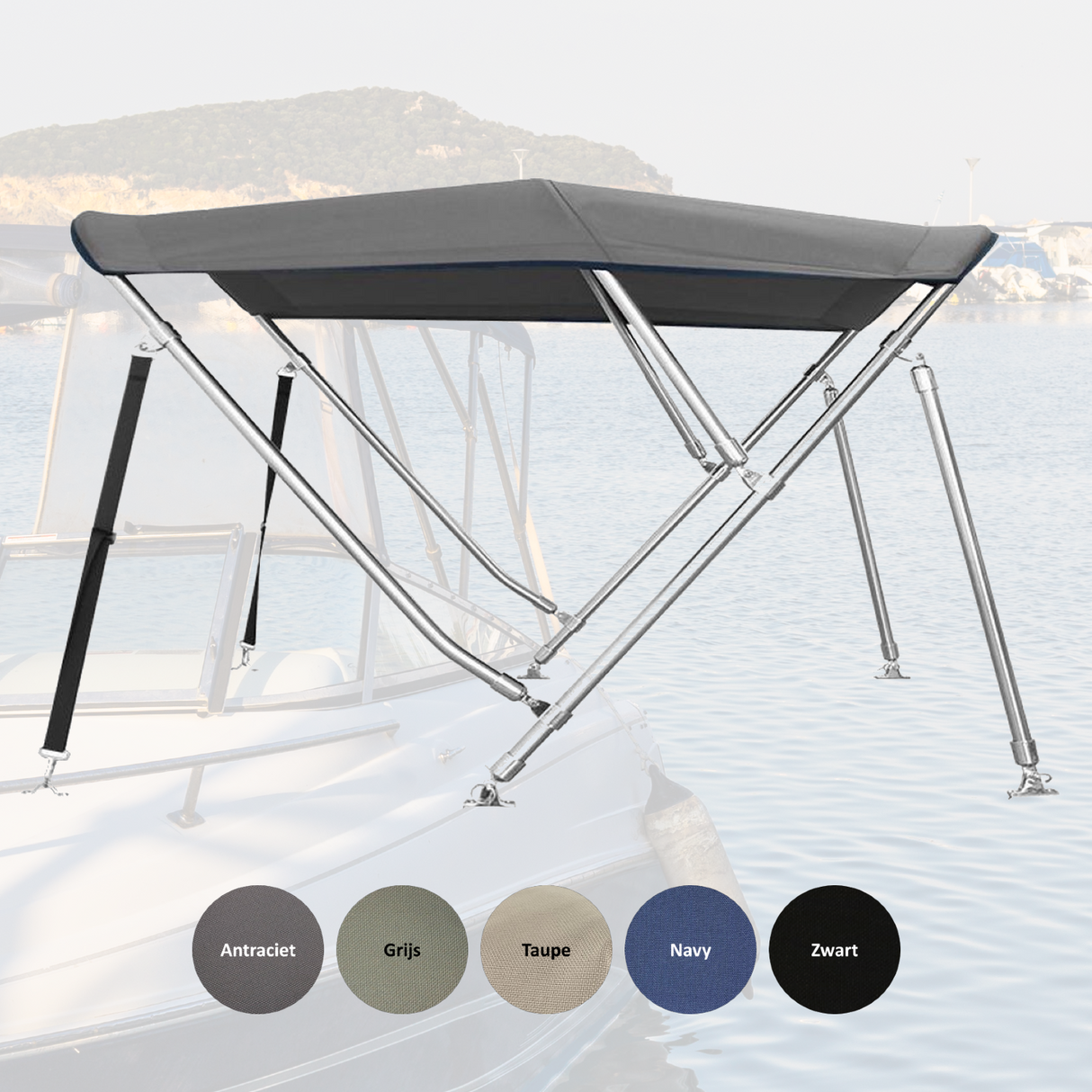 Sunmaster RVS 3-boogs Biminitop 22 mm