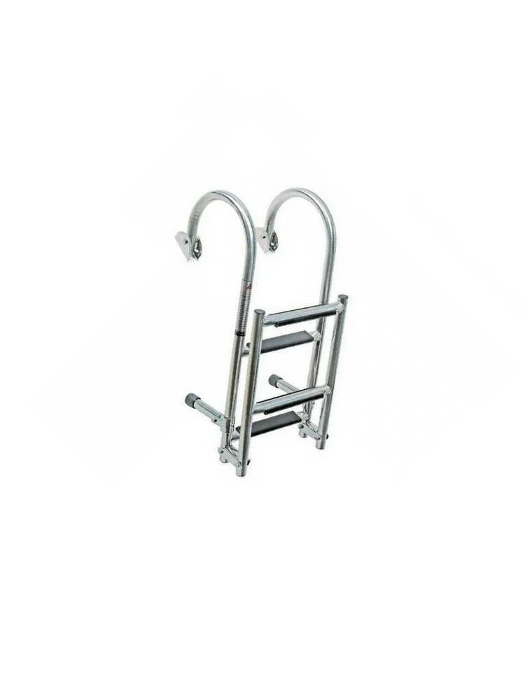 RVS Teakhouten Handrail boot trap 3 treden