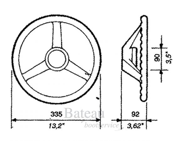 Ultraflex Stuurwiel Type V33 zwart