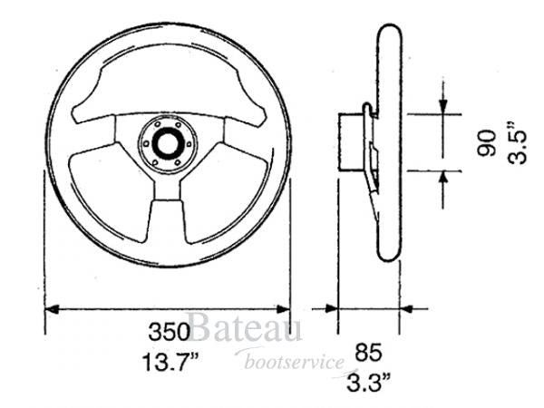 Ultraflex Stuurwiel Type V38 zwart