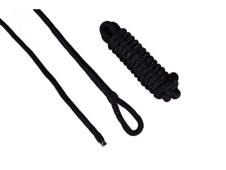 Zwarte luxe fenderlijnen van 12 mm dik en 2,5 meter lang per stuk, met oogsplits en takeling – set van 2 stuks
