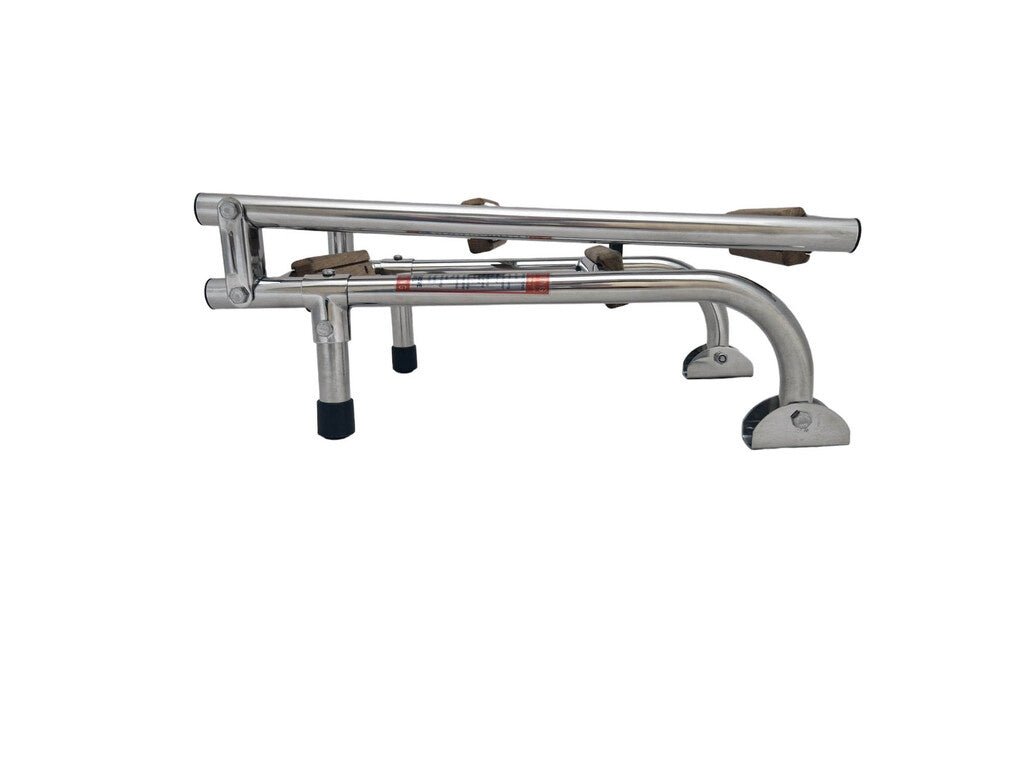 Hollex uitklapbare zwemtrap rvs316 2+2 treden teak - Bateau Bootservice