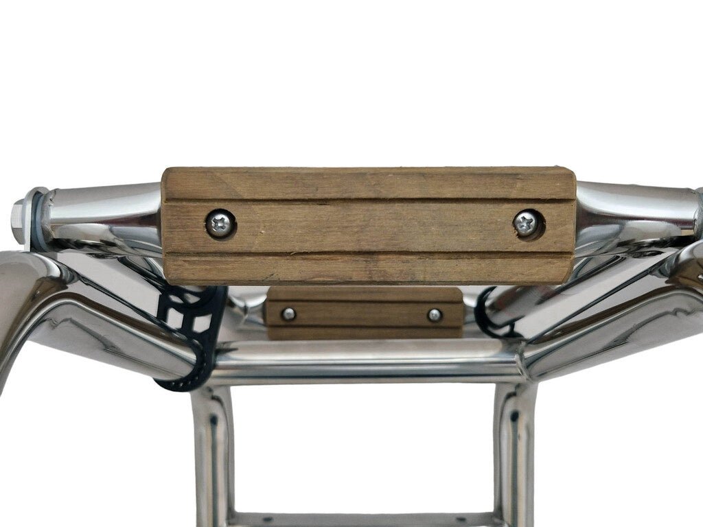 Hollex uitklapbare zwemtrap rvs316 3 treden teak - Bateau Bootservice