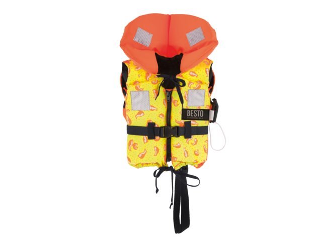 BESTO RACINGBELT 100N kinder reddingsvest roze oranje met print - Bateau Bootservice