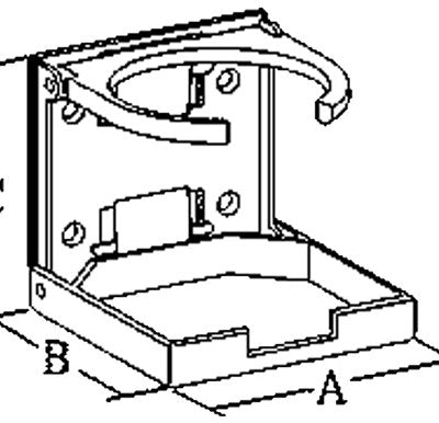 Inklapbare bekerhouder verchroomd - Bateau Bootservice