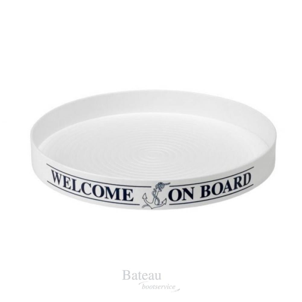 Dienblad antislip rond Welcome on board Ø32 cm - Bateau Bootservice