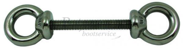 Dubbele oogbout / ringbout RVS M8 - Bateau Bootservice