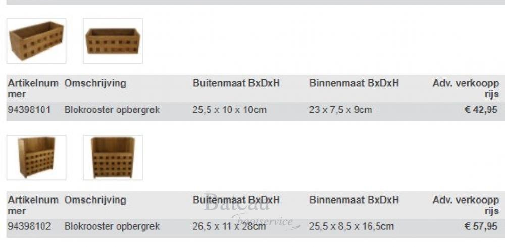 Eude Teak Blokrooster opbergrek - Bateau Bootservice