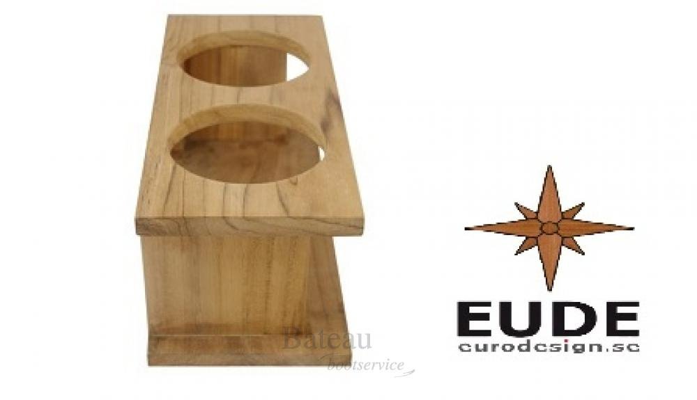 Eude Teak Flessenhouder dubbel 16x11,5x10,5cm - Bateau Bootservice