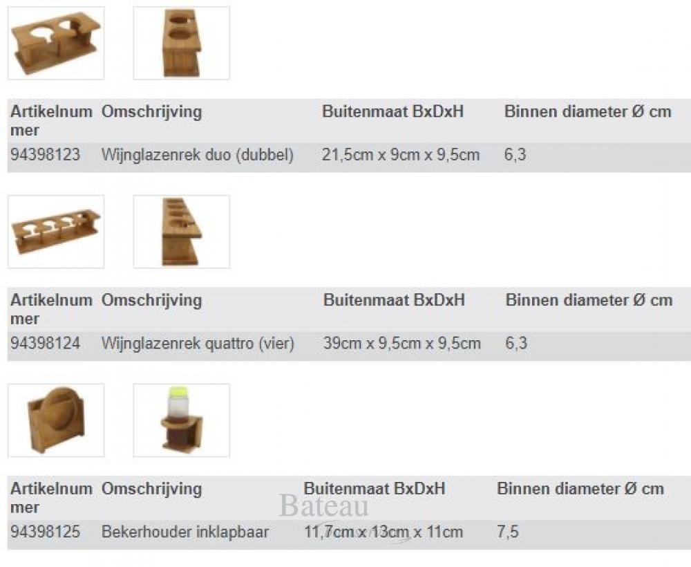 Eude Teak Flessenhouder dubbel 16x11,5x10,5cm - Bateau Bootservice