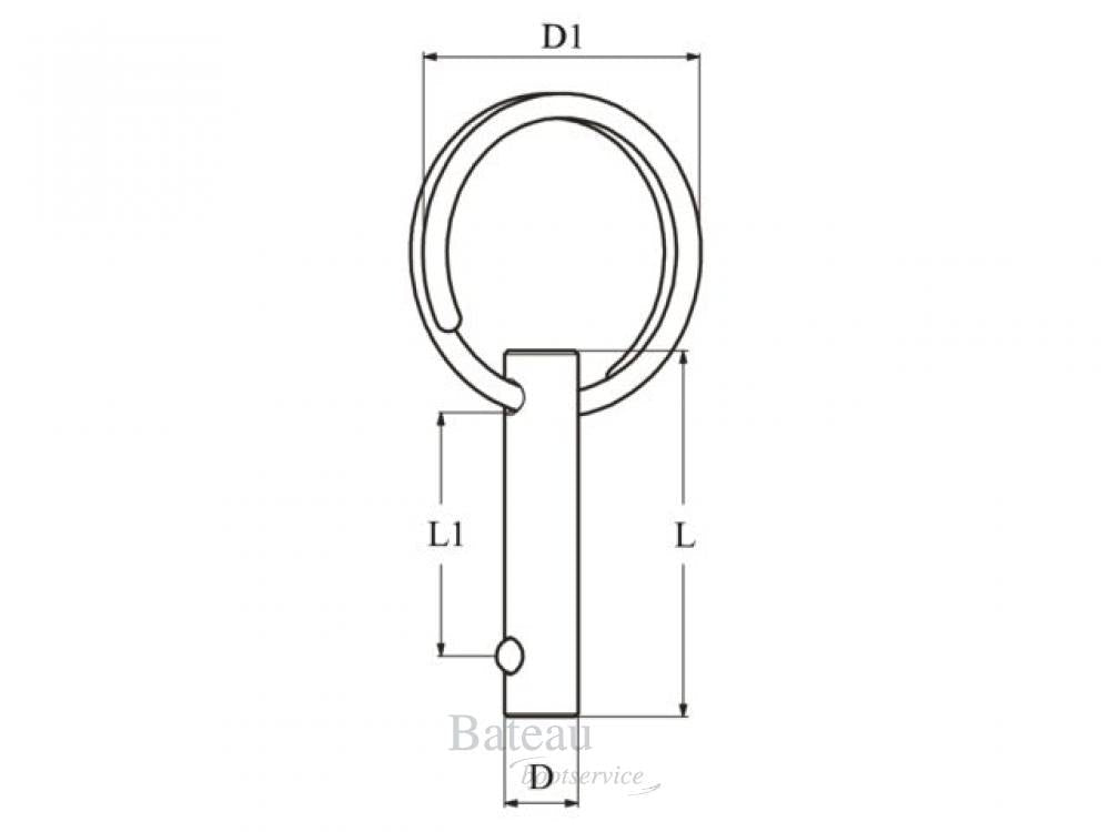 Pin voor biminitop buiskap bevestiging - Bateau Bootservice
