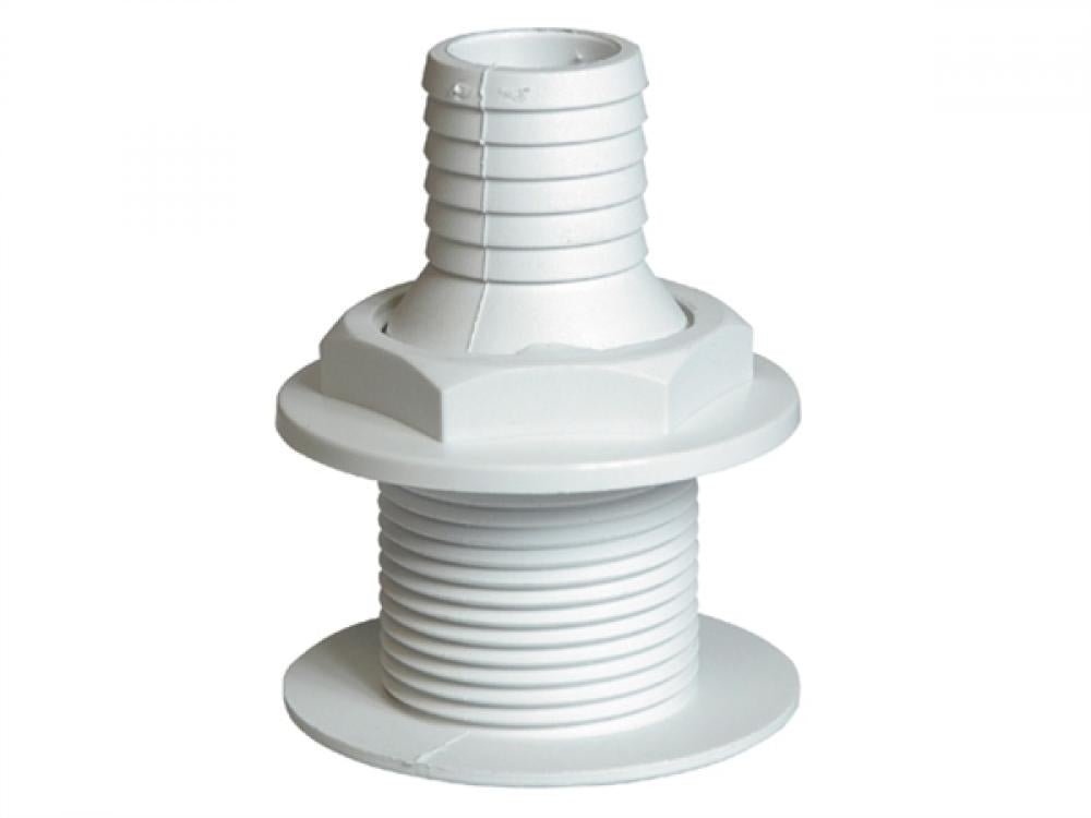 HUIDDOORVOER 1″ WIT MET SLANG AANSLUITING 3/4 aansluiting slang - Bateau Bootservice