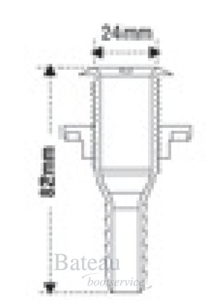 Huiddoorvoer verchroomd 3/4 - Bateau Bootservice