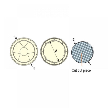 Inspectieluik medium 170 mm zwart of wit - Bateau Bootservice