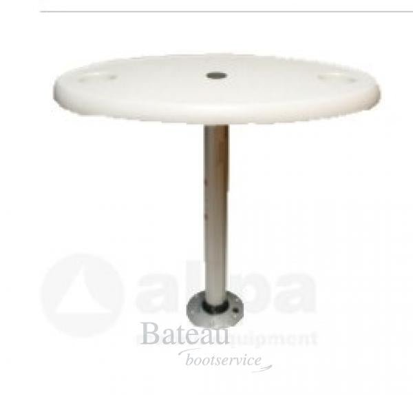 Kunststof tafel set met Thread-Lock poot (686mm); ovaal blad - Bateau Bootservice