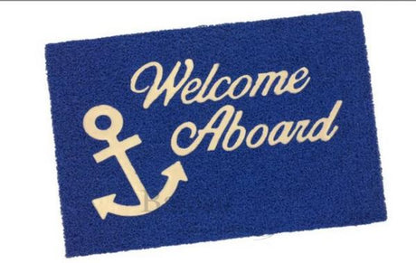 Lalizas Mat Welcome on board blauw 40 X 60cm - Bateau Bootservice