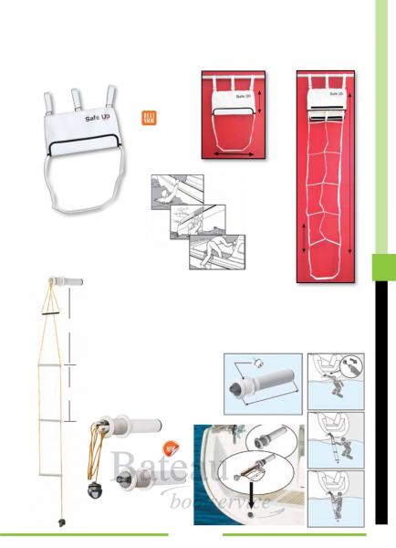 Opvouwbare ladder Safe Up in witte canvas tas. 5 treden - Bateau Bootservice