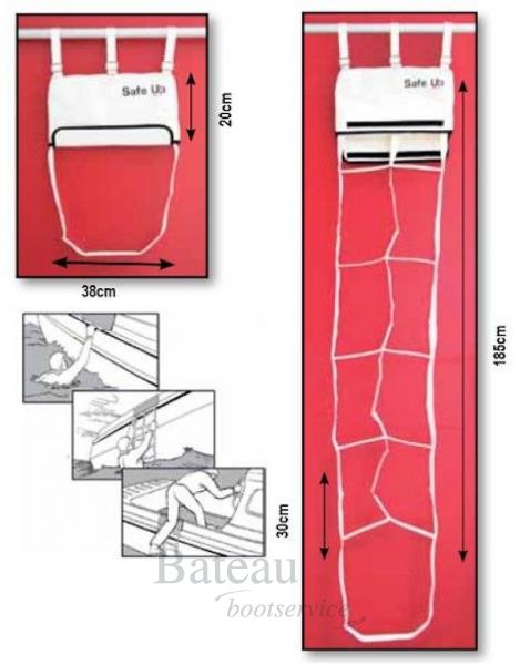 Opvouwbare ladder Safe Up in witte canvas tas. 5 treden - Bateau Bootservice