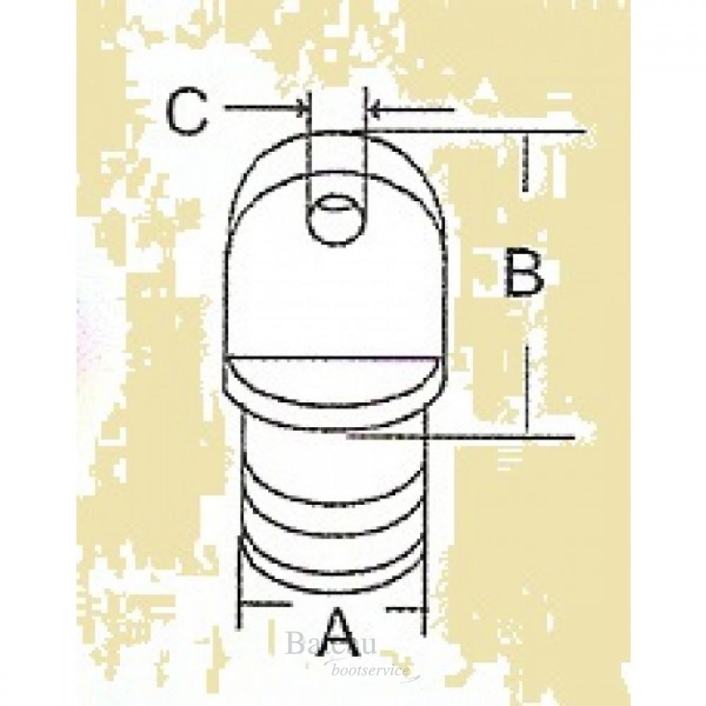 RVS In-buis Eindstuk voor biminitop 22 mm of 25 mm - Bateau Bootservice