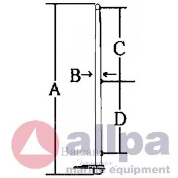RVS Vlaggenstok met houder - Bateau Bootservice