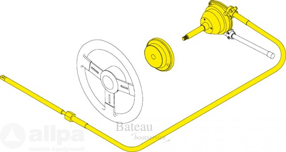 SeaStar "NFB" (no-feedback) 4.2 rotary stuursysteem met kabel - Bateau Bootservice