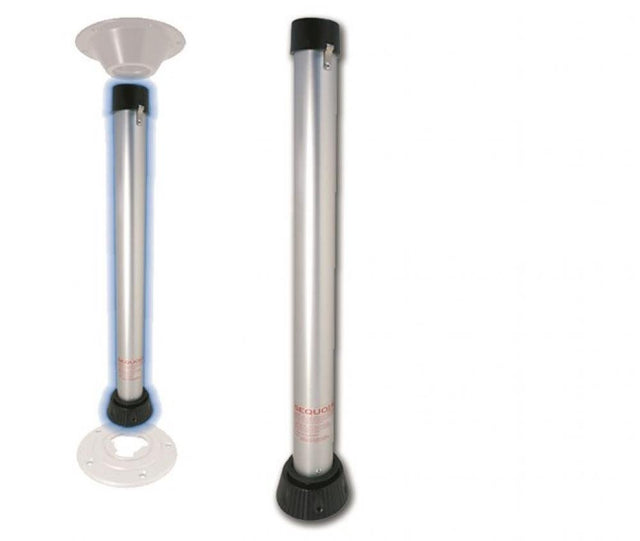 Sequoia tafelpoot  74 cm van geanodiseerd aluminium met twist & lock systeem voor stevige montage. Eenvoudig te verwijderen met aparte flens.