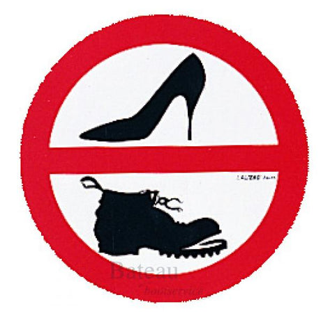 Sticker geen schoenen - Bateau Bootservice